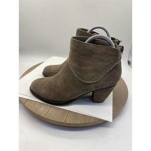 STEVE MADDEN Milaan Brown Suede Leather Zip Ankle Boots Womens Size 7.5 M